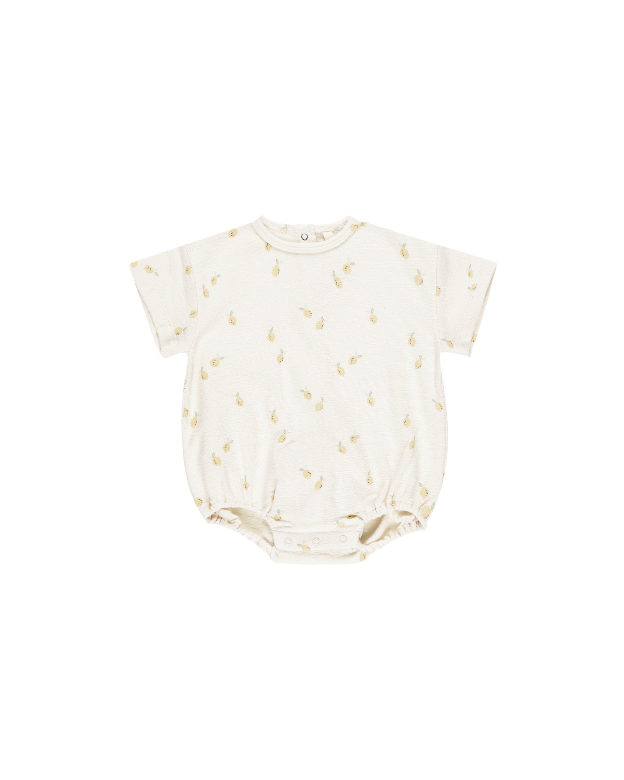 Quincy Mae RELAXED SHORT SLEEVE BUBBLE ROMPER LEMONS