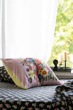 Load image into Gallery viewer, LAZYBONES Rainbow Floral Pink pillowcase set *organic cotton
