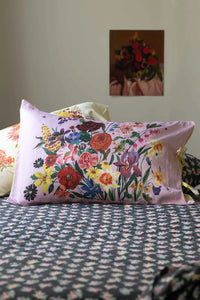 LAZYBONES Rainbow Floral Pink pillowcase set *organic cotton