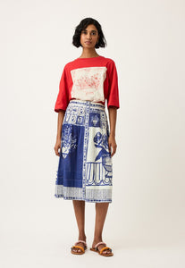 Coco Pin Tuck Skirt Lyon Tile