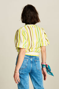 POM Stripped Lemon Blouse