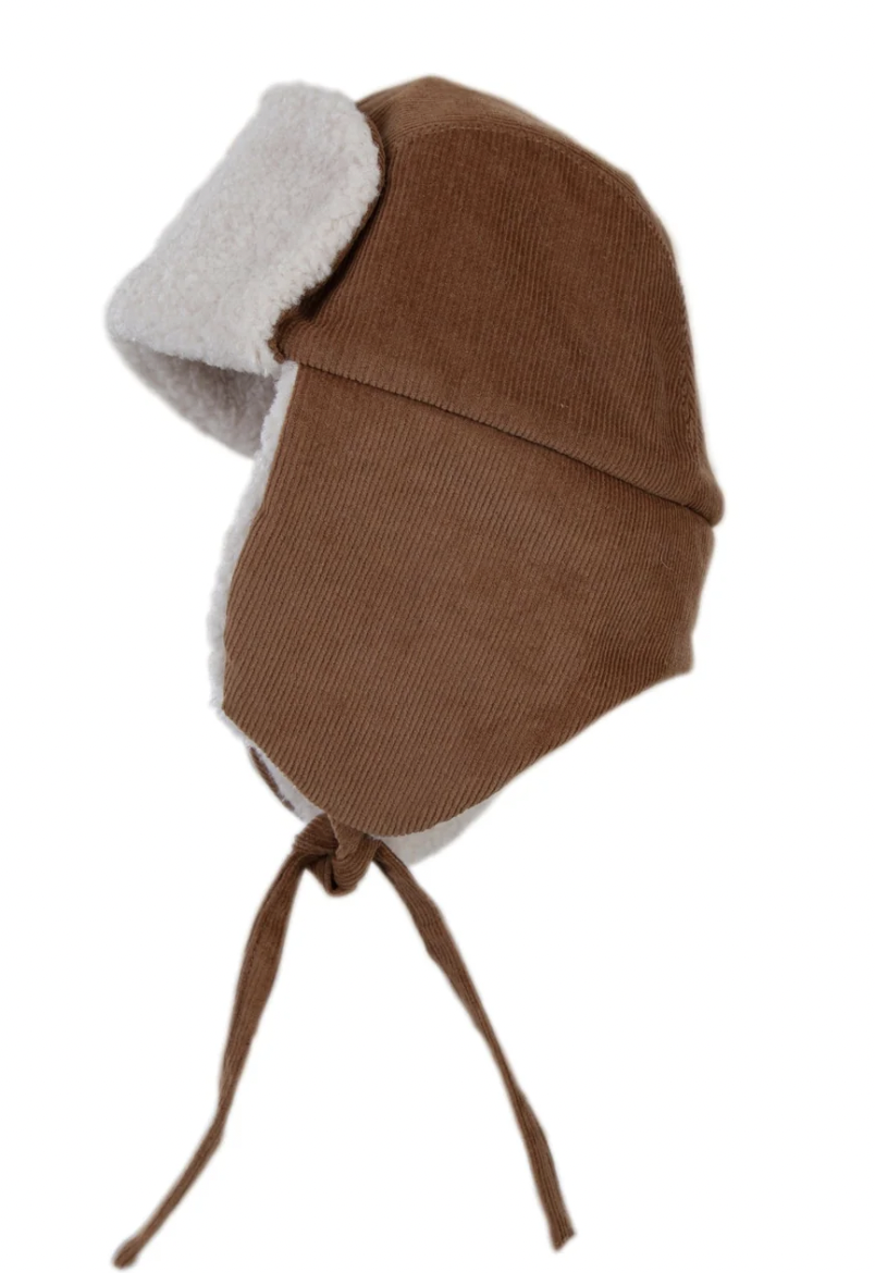 Acorn Kids - Aviator Cord Beanie Chestnut