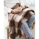 Load image into Gallery viewer, ST ALBANS - MOHAIR KNEE RUG MOCHA CHECK

