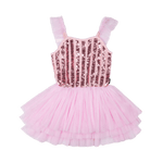 Load image into Gallery viewer, PINK STRIPE SEQUIN TULLE LEOTARD DRESS
