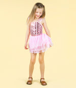 Load image into Gallery viewer, PINK STRIPE SEQUIN TULLE LEOTARD DRESS
