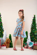 Load image into Gallery viewer, RYB - REINDEER CHEER WAISTED DRESS - MULTI
