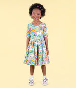 Load image into Gallery viewer, EMBROIDERED UNICORNS MABEL WAISTED DRESS
