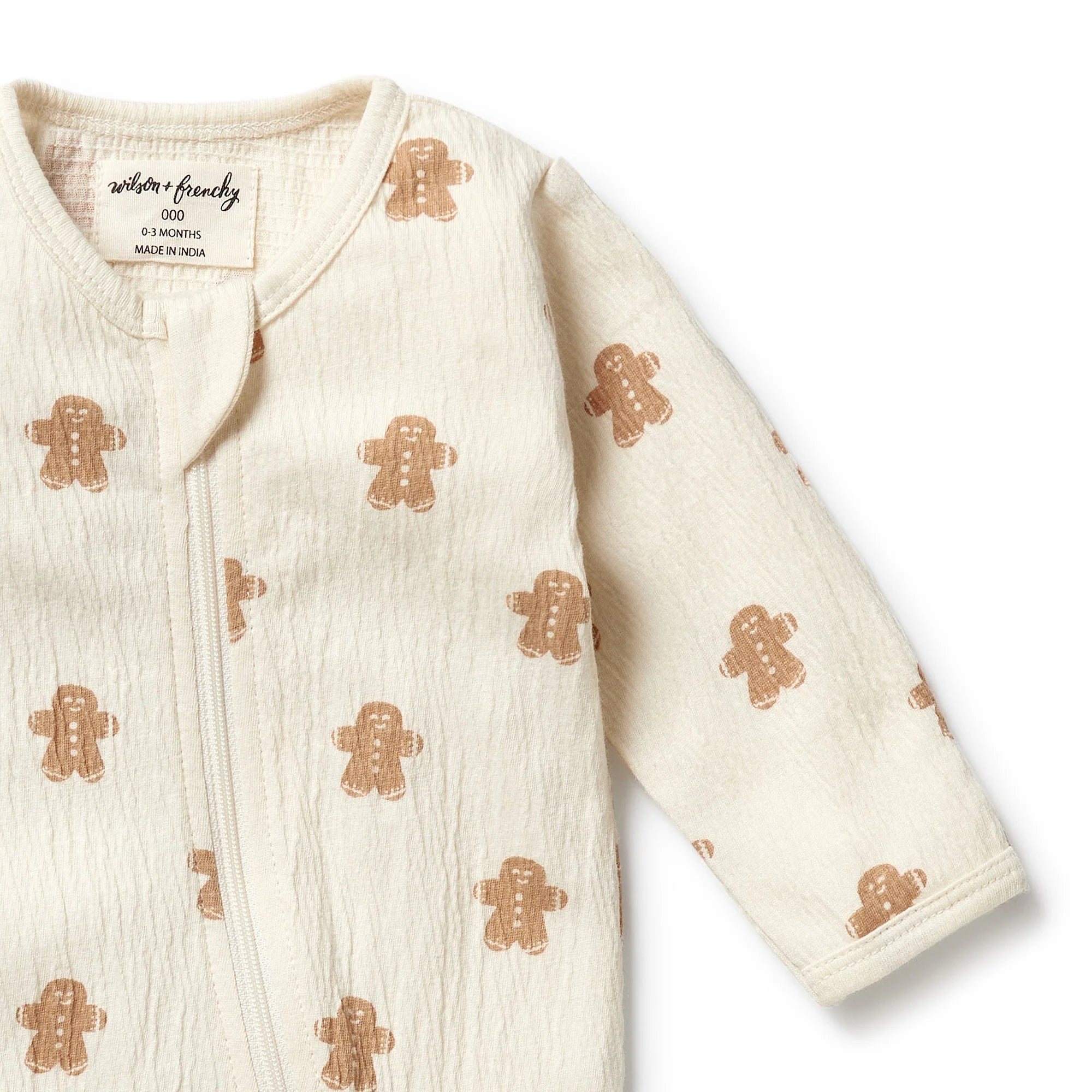 Spice & Nice Organic Crinkle Zipsuit with Feet