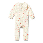 Load image into Gallery viewer, Jolly Holly Organic Crinkle Zipsuit with Feet
