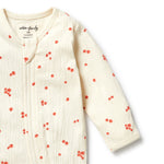 Load image into Gallery viewer, Jolly Holly Organic Crinkle Zipsuit with Feet
