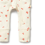 Load image into Gallery viewer, Jolly Holly Organic Crinkle Zipsuit with Feet
