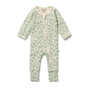 Periwinkle Organic Zipsuit with Feet