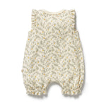Load image into Gallery viewer, Lemon Leaf Organic Ruffle Zipsuit
