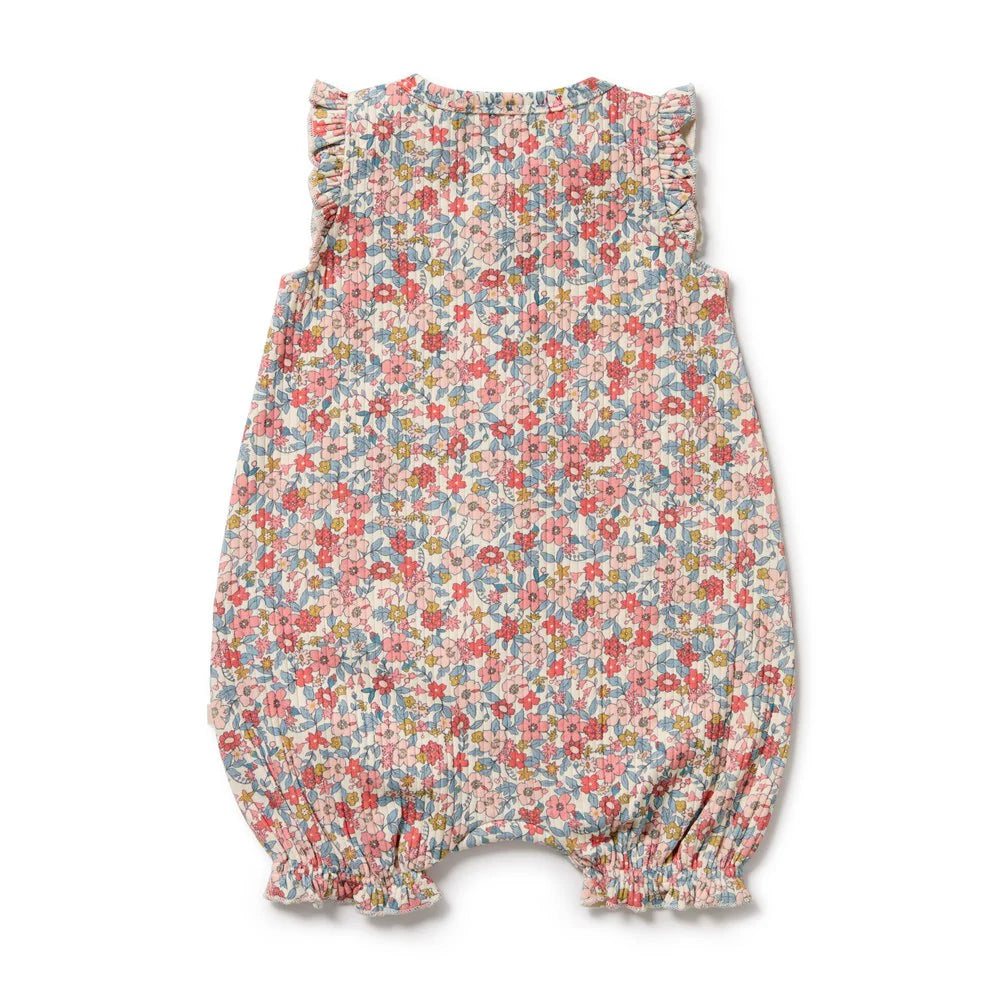 Summer Bloom Organic Ruffle Zipsuit