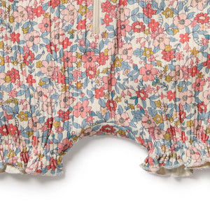 Summer Bloom Organic Ruffle Zipsuit