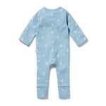 Load image into Gallery viewer, Sunny Seagulls Organic Pointelle Zipsuit with Feet
