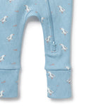 Load image into Gallery viewer, Sunny Seagulls Organic Pointelle Zipsuit with Feet
