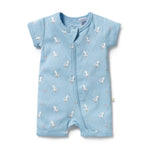 Load image into Gallery viewer, Sunny Seagulls Organic Pointelle Boyleg Zipsuit
