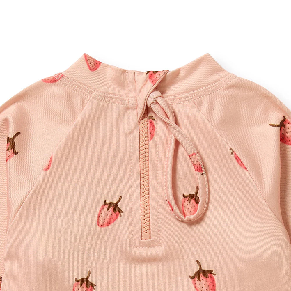 Strawberry Kisses Cutwork Rashie Swimset