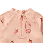 Load image into Gallery viewer, Strawberry Kisses Cutwork Rashie Swimset
