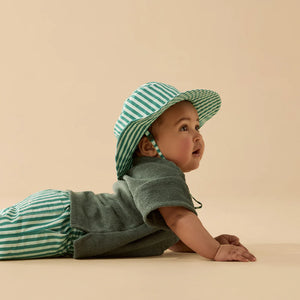 Green Bean Stripe Sun Hat