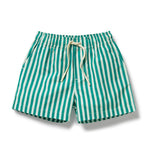 Load image into Gallery viewer, Green Bean Stripe Swim Board Short
