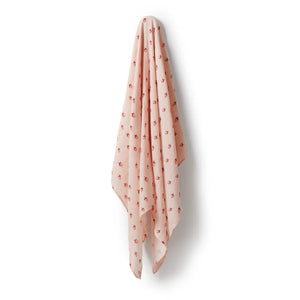 Strawberry Kisses Organic Muslin Wrap