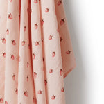 Load image into Gallery viewer, Strawberry Kisses Organic Muslin Wrap
