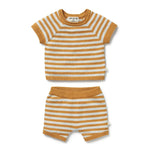 Load image into Gallery viewer, Golden Wave Stripe Organic Knitted Set
