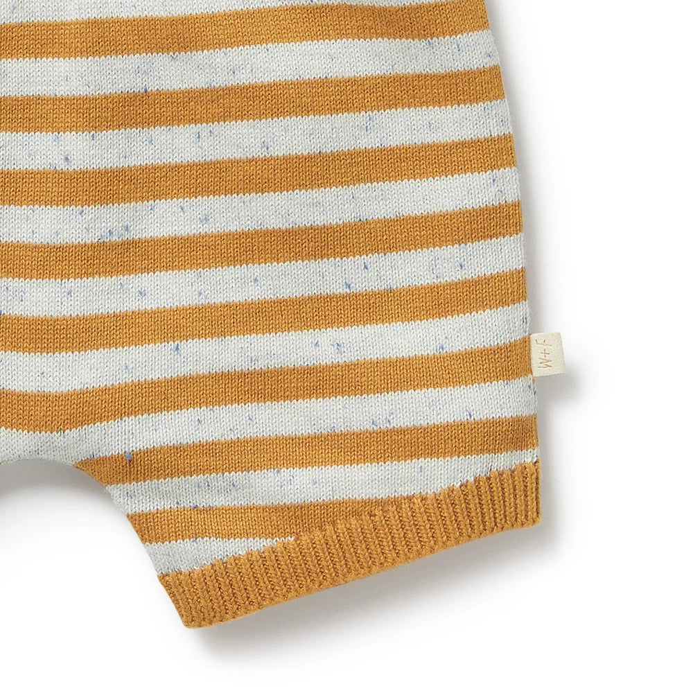 Golden Wave Stripe Organic Knitted Set