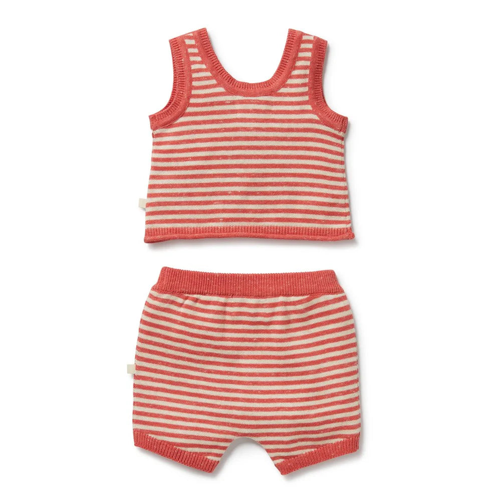 Strawberry Swirl Organic Knitted Stripe Set
