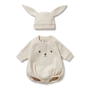 WILSON & FRENCHY - Oatmeal Melange Organic Waffle Bunny Set