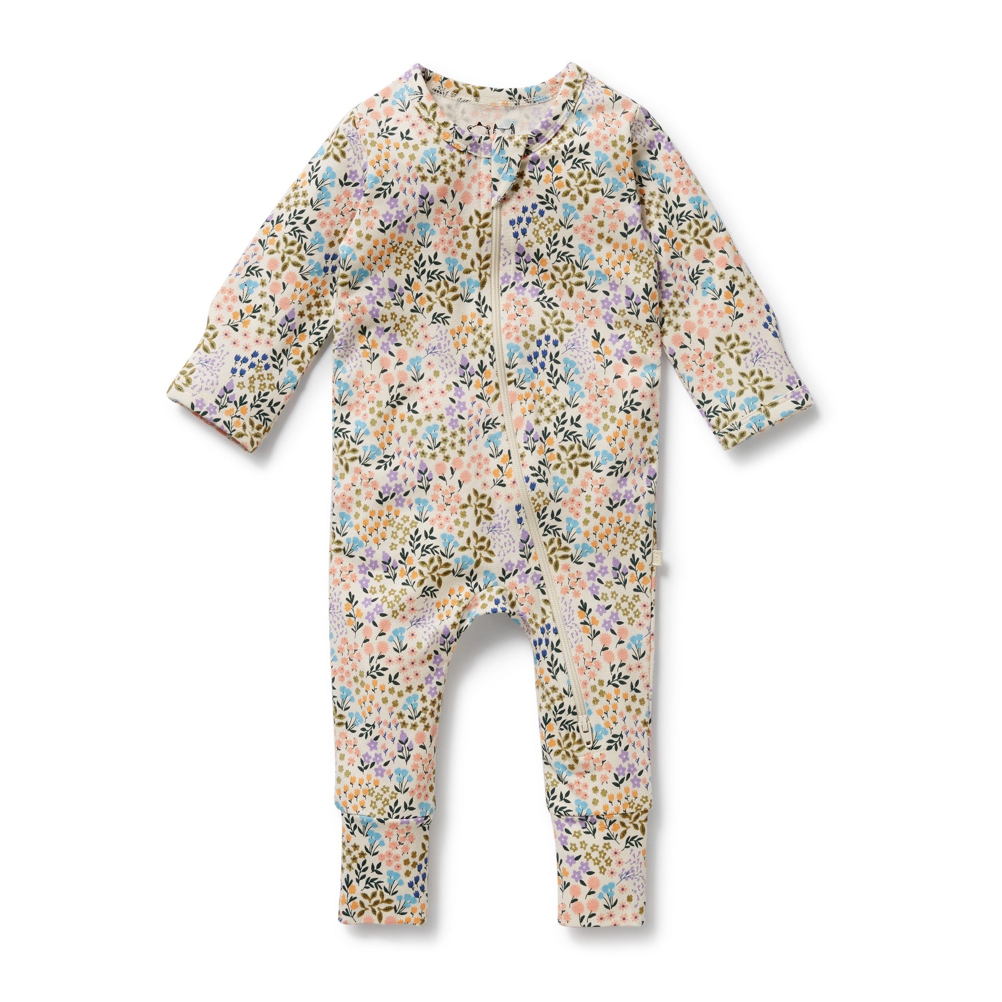 WILSON & FRENCHY - Tiny Bloom Organic Zipsuit with Feet
