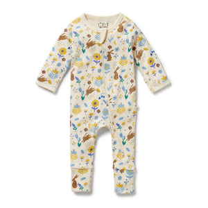 WILSON & FRENCHY - Daisy Mae Organic Zipsuit With Feet