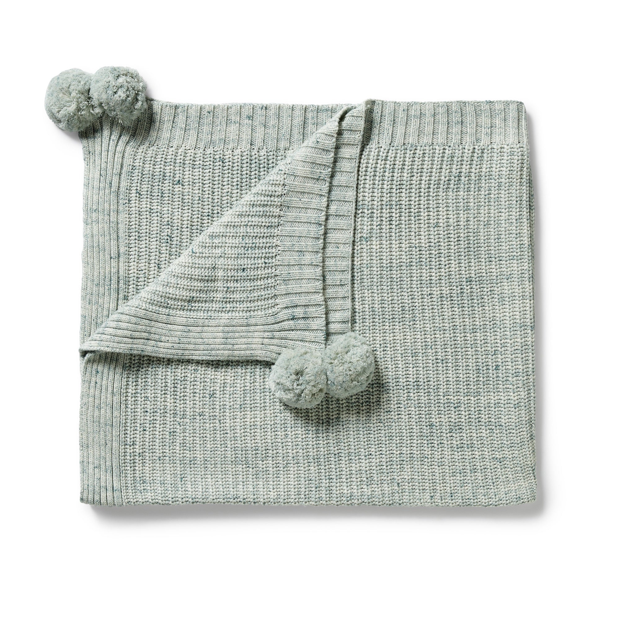 WILSON & FRENCHY - Moss Speckle Organic Knitted Blanket