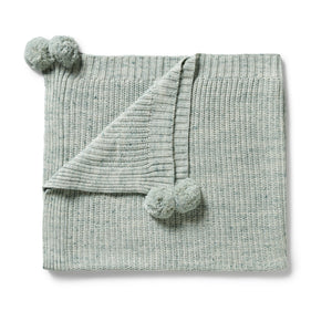 WILSON & FRENCHY - Moss Speckle Organic Knitted Blanket