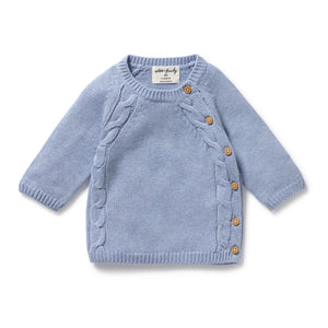WILSON & FRENCHY - Blue Speckle Organic Knitted Kimono Cardigan