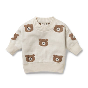 WILSON & FRENCHY - Beary Cute Organic Knitted Jacquard Jumper