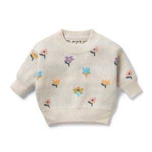 WILSON & FRENCHY - Flower Pop Organic Knitted Jacquard Jumper