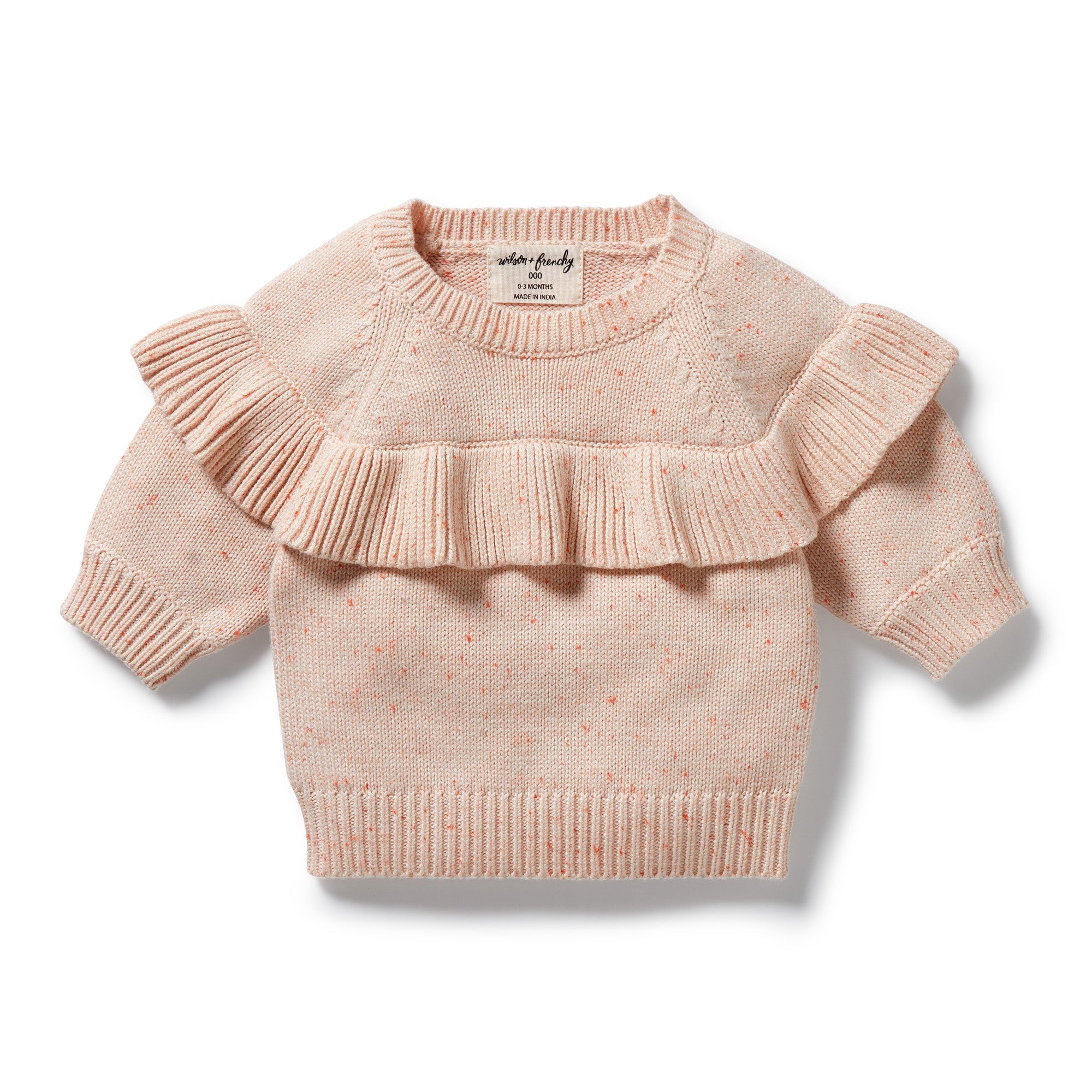 WILSON & FRENCHY - Fairy Floss Organic Knitted Ruffle Jumper