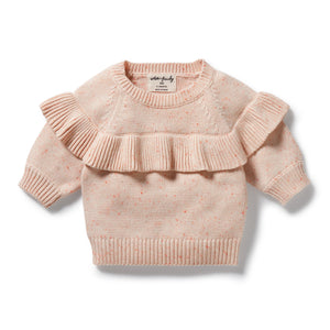 WILSON & FRENCHY - Fairy Floss Organic Knitted Ruffle Jumper
