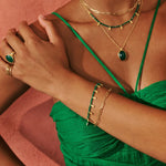 Load image into Gallery viewer, MURKANI - Wandering Soul Green Onyx Bracelet - Gold

