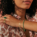 Load image into Gallery viewer, MURKANI - Wandering Soul Green Onyx Bracelet - Gold
