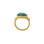 Load image into Gallery viewer, MURKANI - Wandering Soul Green Onyx &amp; Pearl Ring - Gold
