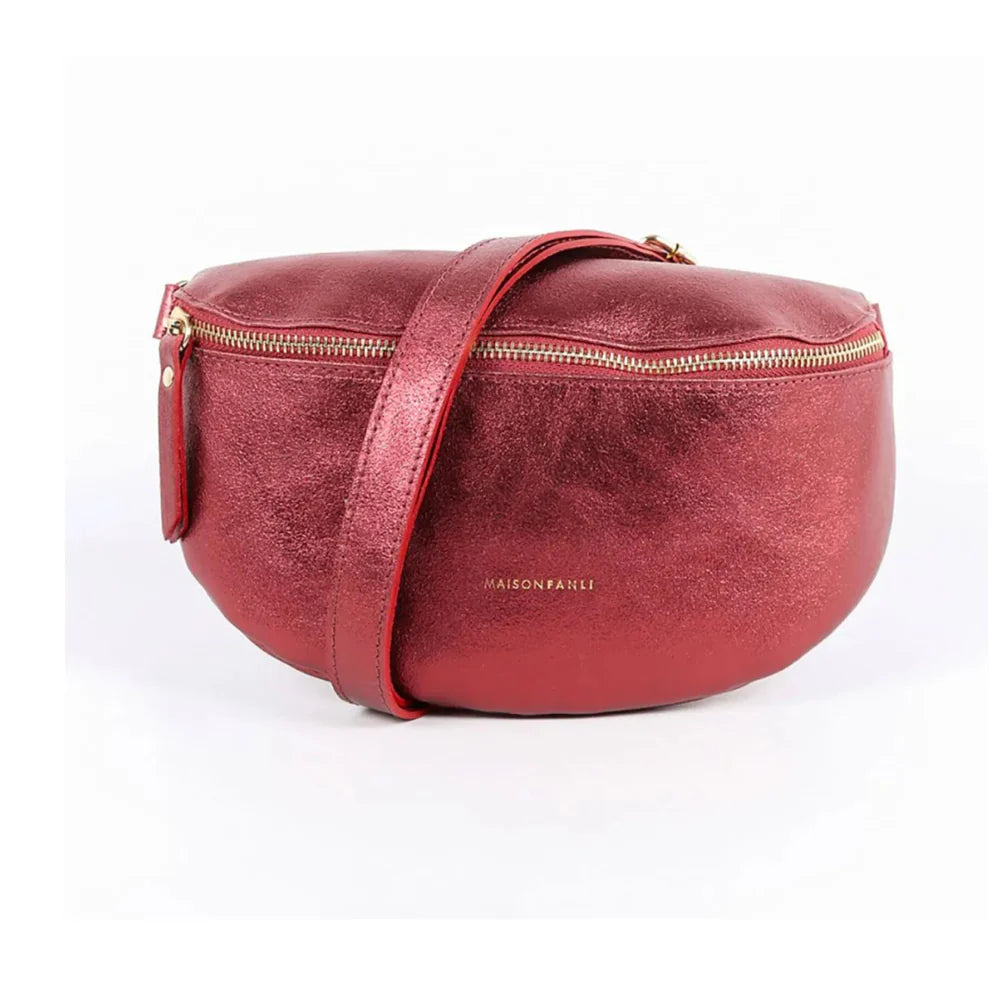 MAISON FANLI - Bum Bag - METALLIC BORDEAUX