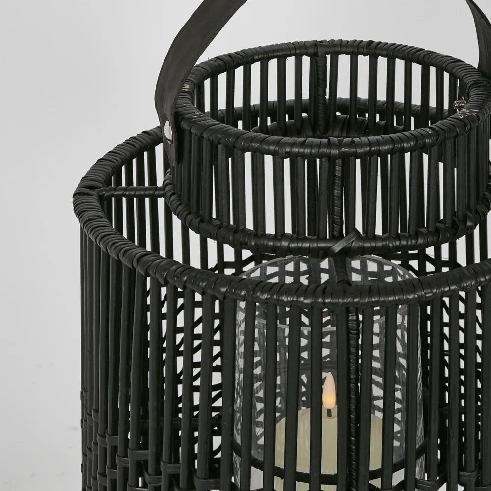 Florabelle - Kyra Rattan Lantern Medium Black