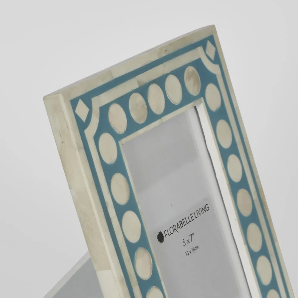 Florabelle - Zena Bone Inlay Photo Frame Light Blue 5x7