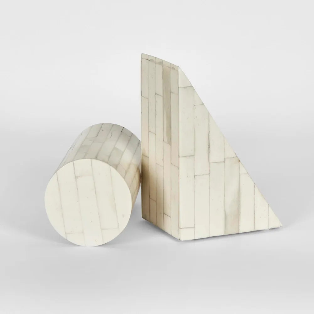 Florabelle - Lyra Bone Inlay Bookends White