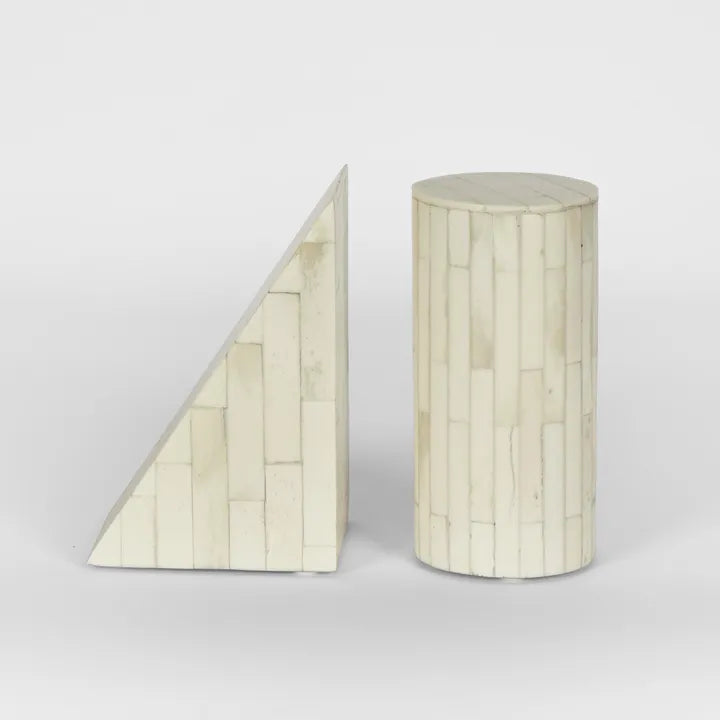 Florabelle - Lyra Bone Inlay Bookends White