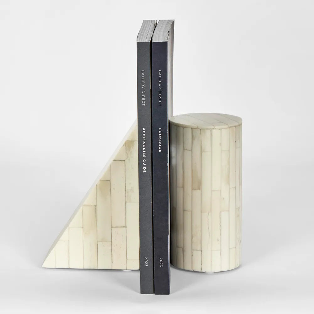 Florabelle - Lyra Bone Inlay Bookends White